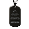 To My Fiance Black Dog Tag, I am always right there in your heart, Inspirational Gifts For Fiance, Reminder Birthday Christmas Unique Gifts For Fiance