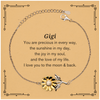 Epic Gifts for Gigi, You are precious in every way, Gigi Inspirational Sunflower Bracelet, Birthday Christmas Unique Gifts For Gigi