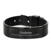 Gifts for Godson, I am so lucky to have you in my life, Thank You Black Shark Mesh Bracelet For Godson, Birthday Christmas Inspiration Gifts for Godson
