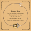 Epic Gifts for Bonus Son, You are precious in every way, Bonus Son Inspirational Sunflower Bracelet, Birthday Christmas Unique Gifts For Bonus Son