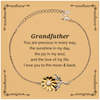 Epic Gifts for Grandfather, You are precious in every way, Grandfather Inspirational Sunflower Bracelet, Birthday Christmas Unique Gifts For Grandfather