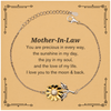 Epic Gifts for Mother-In-Law, You are precious in every way, Mother-In-Law Inspirational Sunflower Bracelet, Birthday Christmas Unique Gifts For Mother-In-Law