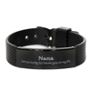 Gifts for Nana, I am so lucky to have you in my life, Thank You Black Shark Mesh Bracelet For Nana, Birthday Christmas Inspiration Gifts for Nana