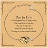 Epic Gifts for Son In Law, You are precious in every way, Son In Law Inspirational Sunflower Bracelet, Birthday Christmas Unique Gifts For Son In Law