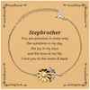 Epic Gifts for Stepbrother, You are precious in every way, Stepbrother Inspirational Sunflower Bracelet, Birthday Christmas Unique Gifts For Stepbrother