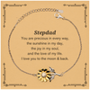 Epic Gifts for Stepdad, You are precious in every way, Stepdad Inspirational Sunflower Bracelet, Birthday Christmas Unique Gifts For Stepdad