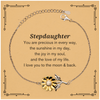 Epic Gifts for Stepdaughter, You are precious in every way, Stepdaughter Inspirational Sunflower Bracelet, Birthday Christmas Unique Gifts For Stepdaughter