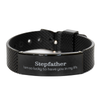 Gifts for Stepfather, I am so lucky to have you in my life, Thank You Black Shark Mesh Bracelet For Stepfather, Birthday Christmas Inspiration Gifts for Stepfather