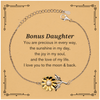 Epic Gifts for Bonus Daughter, You are precious in every way, Bonus Daughter Inspirational Sunflower Bracelet, Birthday Christmas Unique Gifts For Bonus Daughter