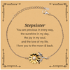 Epic Gifts for Stepsister, You are precious in every way, Stepsister Inspirational Sunflower Bracelet, Birthday Christmas Unique Gifts For Stepsister