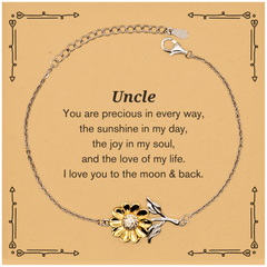 Epic Gifts for Uncle, You are precious in every way, Uncle Inspirational Sunflower Bracelet, Birthday Christmas Unique Gifts For Uncle