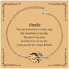 Epic Gifts for Uncle, You are precious in every way, Uncle Inspirational Sunflower Bracelet, Birthday Christmas Unique Gifts For Uncle