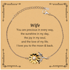Epic Gifts for Wife, You are precious in every way, Wife Inspirational Sunflower Bracelet, Birthday Christmas Unique Gifts For Wife
