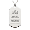 To My Girlfriend Silver Dog Tag, I am always right there in your heart, Inspirational Gifts For Girlfriend, Reminder Birthday Christmas Unique Gifts For Girlfriend