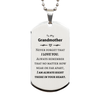 To My Grandmother Silver Dog Tag, I am always right there in your heart, Inspirational Gifts For Grandmother, Reminder Birthday Christmas Unique Gifts For Grandmother