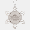 To My Godson Snowflake Ornament, I am always right there in your heart, Inspirational Gifts For Godson, Reminder Birthday Christmas Unique Gifts For Godson