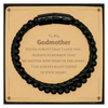 To My Godmother Stone Leather Bracelets, I am always right there in your heart, Inspirational Gifts For Godmother, Reminder Birthday Christmas Unique Gifts For Godmother