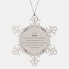 To My Sister Snowflake Ornament, I am always right there in your heart, Inspirational Gifts For Sister, Reminder Birthday Christmas Unique Gifts For Sister