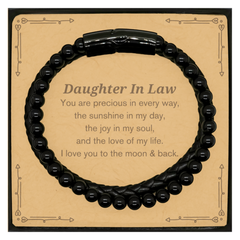 Epic Gifts for Daughter In Law, You are precious in every way, Daughter In Law Inspirational Stone Leather Bracelets, Birthday Christmas Unique Gifts For Daughter In Law