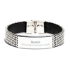Gifts for Bestie, I am so lucky to have you in my life, Thank You Stainless Steel Bracelet For Bestie, Birthday Christmas Inspiration Gifts for Bestie