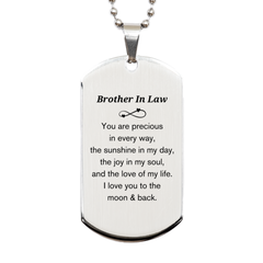 Epic Gifts for Brother In Law, You are precious in every way, Brother In Law Inspirational Silver Dog Tag, Birthday Christmas Unique Gifts For Brother In Law