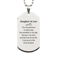Epic Gifts for Daughter In Law, You are precious in every way, Daughter In Law Inspirational Silver Dog Tag, Birthday Christmas Unique Gifts For Daughter In Law