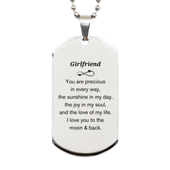 Epic Gifts for Girlfriend, You are precious in every way, Girlfriend Inspirational Silver Dog Tag, Birthday Christmas Unique Gifts For Girlfriend