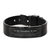 To My Daughter In Law Black Shark Mesh Bracelet, I am always right there in your heart, Inspirational Gifts For Daughter In Law, Reminder Birthday Christmas Unique Gifts For Daughter In Law