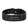 To My Stepsister Black Shark Mesh Bracelet, I am always right there in your heart, Inspirational Gifts For Stepsister, Reminder Birthday Christmas Unique Gifts For Stepsister