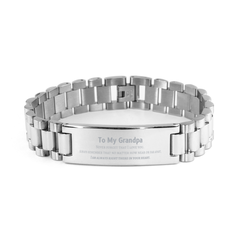 To My Grandpa Ladder Stainless Steel Bracelet, I am always right there in your heart, Inspirational Gifts For Grandpa, Reminder Birthday Christmas Unique Gifts For Grandpa