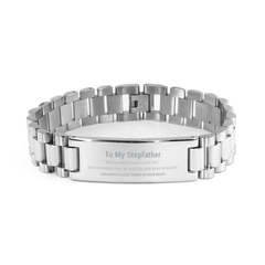 To My Stepfather Ladder Stainless Steel Bracelet, I am always right there in your heart, Inspirational Gifts For Stepfather, Reminder Birthday Christmas Unique Gifts For Stepfather