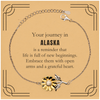 Moving to Alaska Gifts, Reminder that life is full of new beginnings, Alaska Christmas Friendship Sunflower Bracelet For Men, Women, Friends, Coworkers