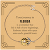Moving to Florida Gifts, Reminder that life is full of new beginnings, Florida Christmas Friendship Sunflower Bracelet For Men, Women, Friends, Coworkers