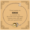 Moving to Kansas Gifts, Reminder that life is full of new beginnings, Kansas Christmas Friendship Sunflower Bracelet For Men, Women, Friends, Coworkers