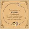 Moving to Kentucky Gifts, Reminder that life is full of new beginnings, Kentucky Christmas Friendship Sunflower Bracelet For Men, Women, Friends, Coworkers