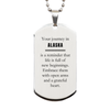 Moving to Alaska Gifts, Reminder that life is full of new beginnings, Alaska Christmas Friendship Silver Dog Tag For Men, Women, Friends, Coworkers
