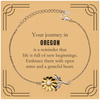 Moving to Oregon Gifts, Reminder that life is full of new beginnings, Oregon Christmas Friendship Sunflower Bracelet For Men, Women, Friends, Coworkers