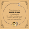 Moving to Rhode Island Gifts, Reminder that life is full of new beginnings, Rhode Island Christmas Friendship Sunflower Bracelet For Men, Women, Friends, Coworkers