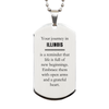 Moving to Illinois Gifts, Reminder that life is full of new beginnings, Illinois Christmas Friendship Silver Dog Tag For Men, Women, Friends, Coworkers
