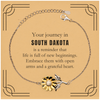 Moving to South Dakota Gifts, Reminder that life is full of new beginnings, South Dakota Christmas Friendship Sunflower Bracelet For Men, Women, Friends, Coworkers