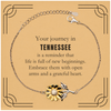 Moving to Tennessee Gifts, Reminder that life is full of new beginnings, Tennessee Christmas Friendship Sunflower Bracelet For Men, Women, Friends, Coworkers