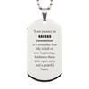 Moving to Kansas Gifts, Reminder that life is full of new beginnings, Kansas Christmas Friendship Silver Dog Tag For Men, Women, Friends, Coworkers