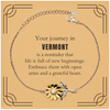 Moving to Vermont Gifts, Reminder that life is full of new beginnings, Vermont Christmas Friendship Sunflower Bracelet For Men, Women, Friends, Coworkers
