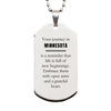 Moving to Minnesota Gifts, Reminder that life is full of new beginnings, Minnesota Christmas Friendship Silver Dog Tag For Men, Women, Friends, Coworkers