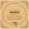Moving to Washington Gifts, Reminder that life is full of new beginnings, Washington Christmas Friendship Sunflower Bracelet For Men, Women, Friends, Coworkers