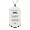 Moving to Nevada Gifts, Reminder that life is full of new beginnings, Nevada Christmas Friendship Silver Dog Tag For Men, Women, Friends, Coworkers