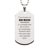 Moving to New Mexico Gifts, Reminder that life is full of new beginnings, New Mexico Christmas Friendship Silver Dog Tag For Men, Women, Friends, Coworkers