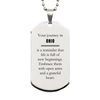 Moving to Ohio Gifts, Reminder that life is full of new beginnings, Ohio Christmas Friendship Silver Dog Tag For Men, Women, Friends, Coworkers