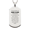 Moving to Rhode Island Gifts, Reminder that life is full of new beginnings, Rhode Island Christmas Friendship Silver Dog Tag For Men, Women, Friends, Coworkers
