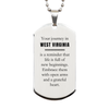 Moving to West Virginia Gifts, Reminder that life is full of new beginnings, West Virginia Christmas Friendship Silver Dog Tag For Men, Women, Friends, Coworkers